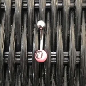 playboy pink belly button navel ring jewelry